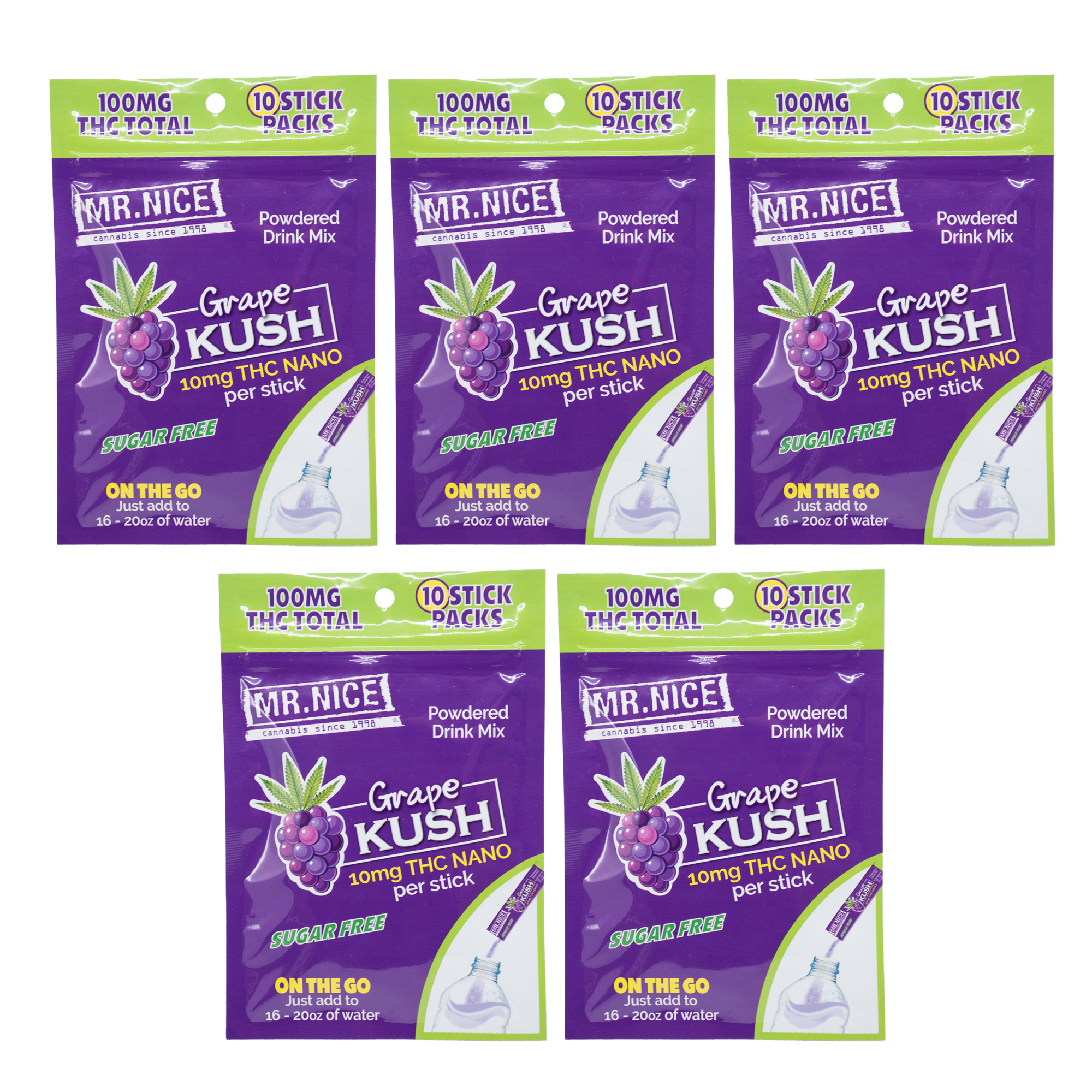 5 Pack Special: Grape Kush Powdered Drink Mix